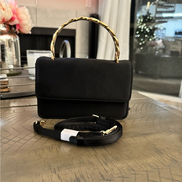 🥭 Mango satin black mini bag with top handle - Picture 6 of 9